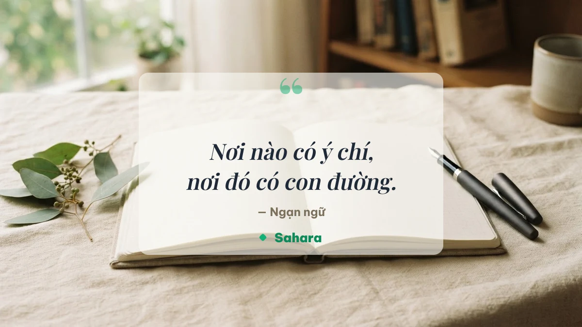 Câu nói hay truyền cảm hứng: Nơi nào có ý chí, nơi đó có con đường — Sahara