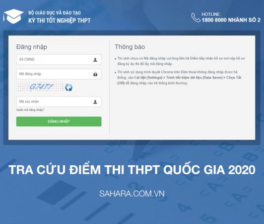 Tra cứu điểm thi THPT 2020