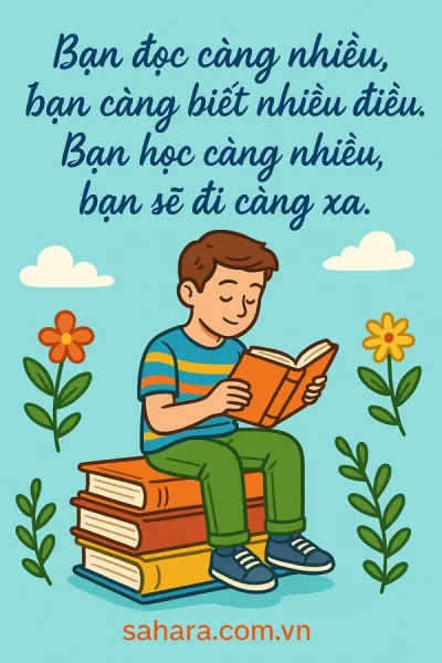 Bạn đọc càng nhiều, bạn càng biết nhiều điều. Bạn học càng nhiều, bạn sẽ đi càng xa